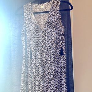 Floral with neck tie tassels mid thigh dress